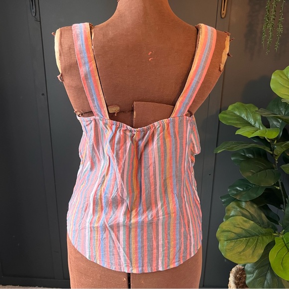 Madewell stripe tank top with bow detail style #L3050 size 4 - Picture 6 of 10